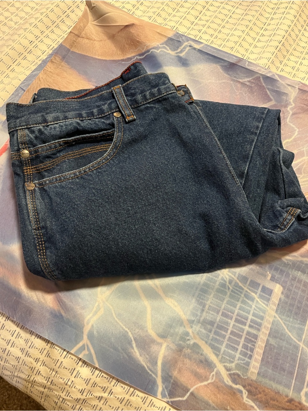Relaxed Fit Men's Dark Blue Denim Jeans